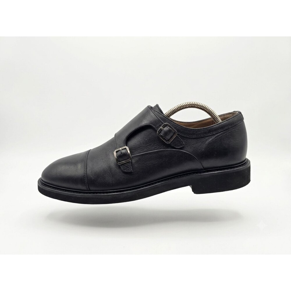 Hugo Boss Jerad Double Monk Strap Black Leather Dress Mens Shoes Sz 9   $350